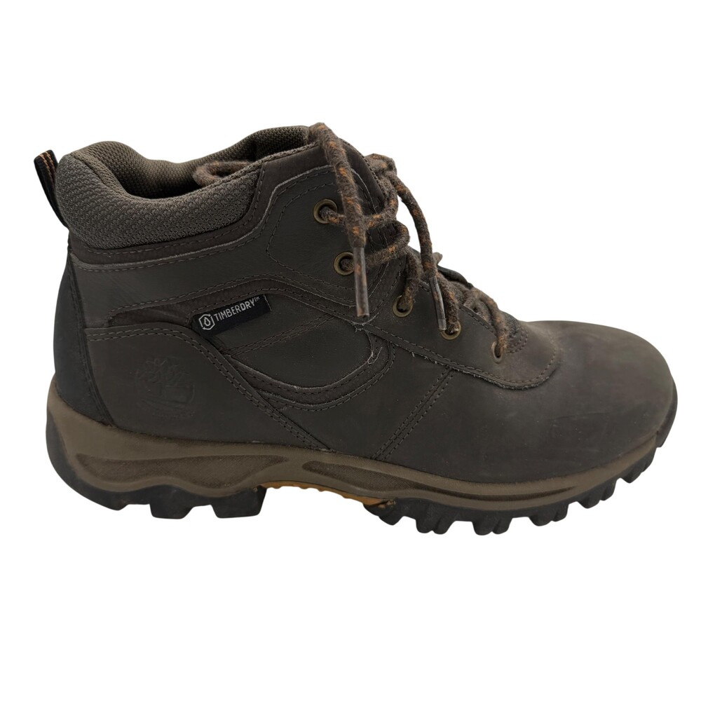 Timberland Boots Boys Size 3.5 Brown Leather Waterproof Lace Up Hiking A14IR
